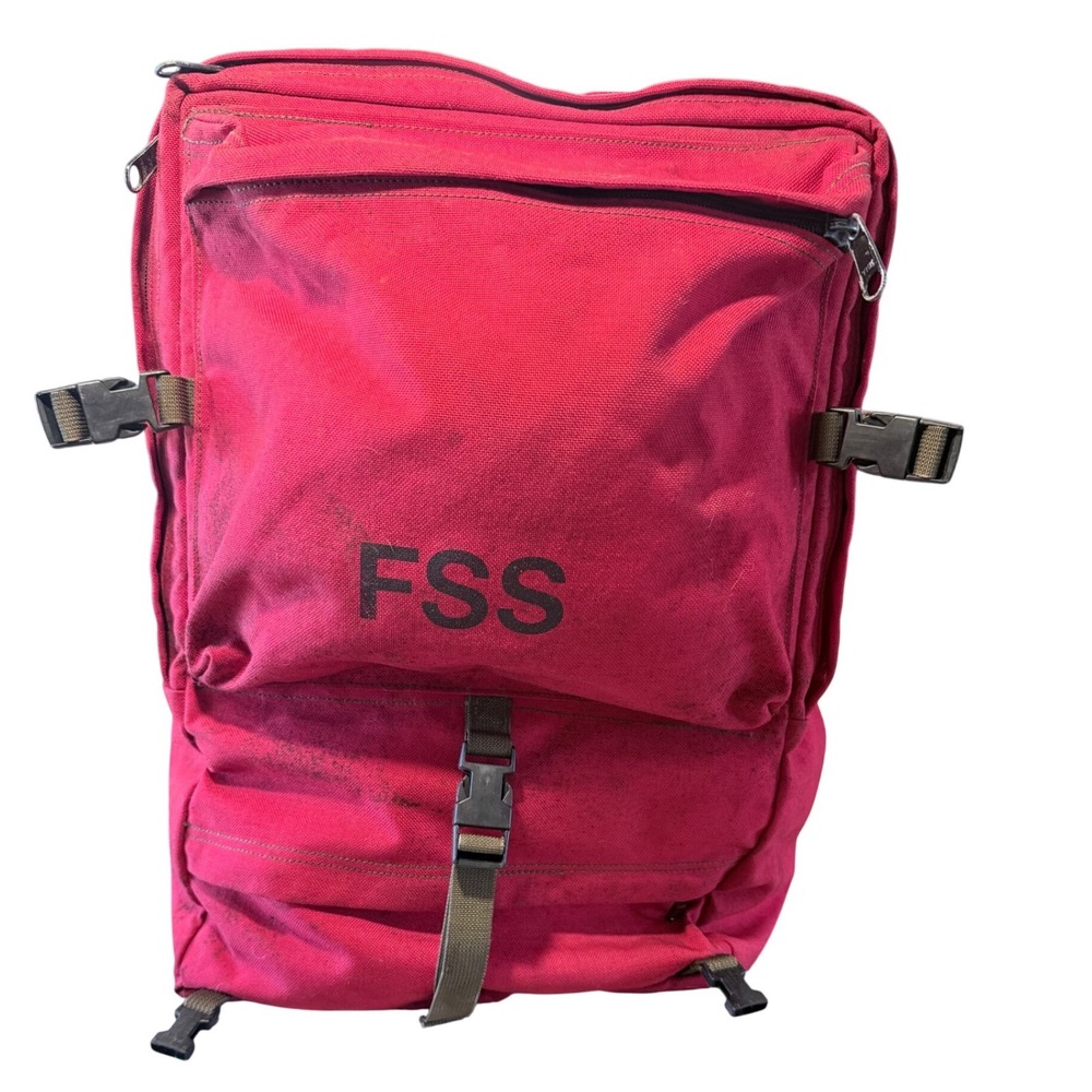 Vintage 1985 Helena Industries Red Canvas FSS Personal Gear Pack Backpack USA